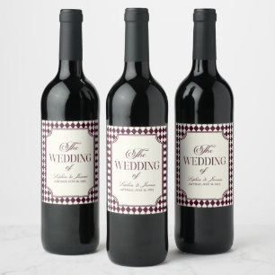 Étiquette Pour Bouteilles De Vin Mariage Vintage Ivoire Vin Luxe Ancienne Fortune
