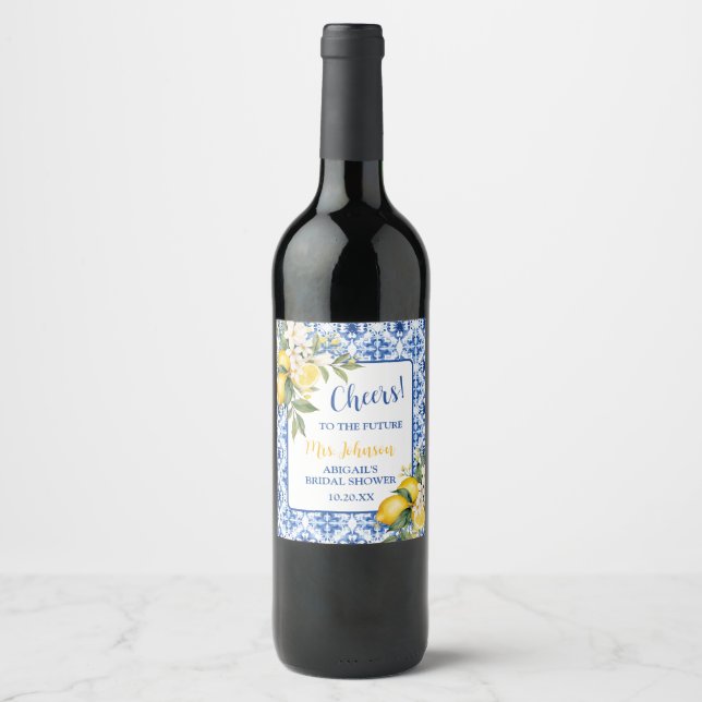 Étiquette Pour Bouteilles De Vin MARIÉE CITRON COUP DE Foudre (Devant)