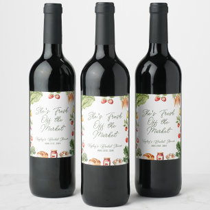 Étiquette Pour Bouteilles De Vin Mariée de la Fête des Producteurs du Marché Frais