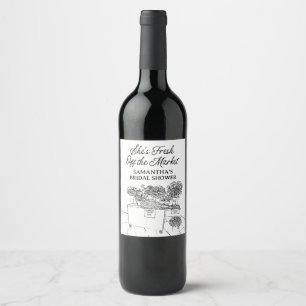Étiquette Pour Bouteilles De Vin Mariée Fraîche du Marché, Marché des Producteurs