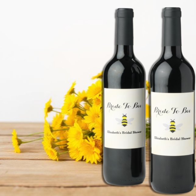 Étiquette Pour Bouteilles De Vin Mariée future Bridal Shower (Créateur téléchargé)