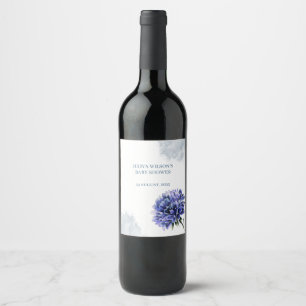 Étiquette Pour Bouteilles De Vin Marine bleu floral simple garçon baby shower