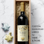 Étiquette Pour Bouteilles De Vin Marine & Gold Flowers Menorah Yellow Happy Hanoukk<br><div class="desc">Le étiquette de vin Hanoukka bleu et jaune du Nautical Boutique Co. présente un design floral bleu marine et or avec menorah doré et bouquet de fleurs assorti. Le message peut être personnalisé pour convenir à votre vibe vinicole ! #Vin #Hanoukka #IdéesCadeaux</div>