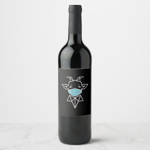 Étiquette Pour Bouteilles De Vin Masque de port de mouton   Moutons simples présent