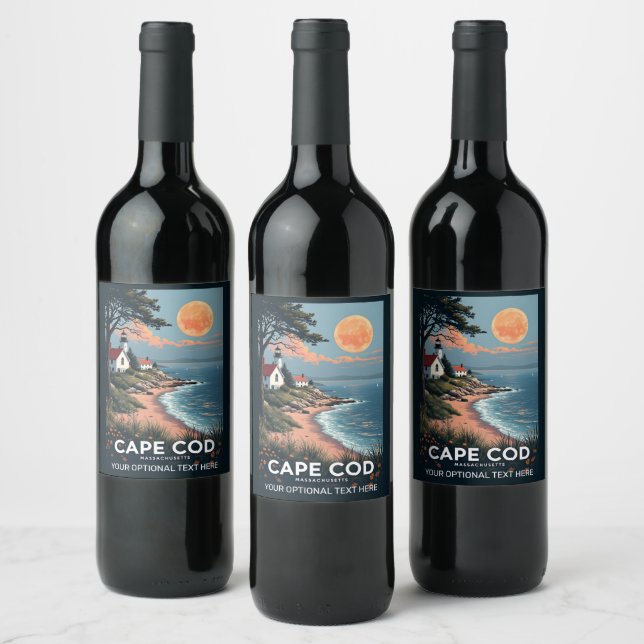 Étiquette Pour Bouteilles De Vin Massachusetts Cape Cod (Bouteilles)