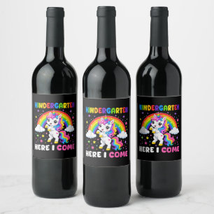 Étiquette Pour Bouteilles De Vin  Maternelle me voilà Licorne Rentrée scolaire