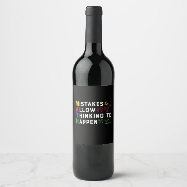 Étiquette Pour Bouteilles De Vin Math Enseignant Math Math Autoriser Happen (Devant)