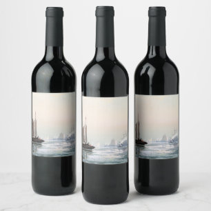 Étiquette Pour Bouteilles De Vin Matin d'hiver sur la baie de New York par Edward M