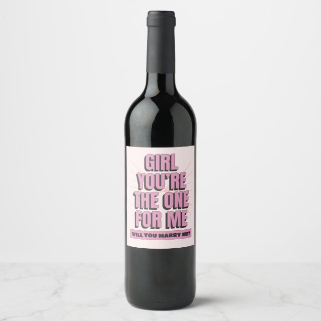 Étiquette Pour Bouteilles De Vin Me marie-tu (Devant)