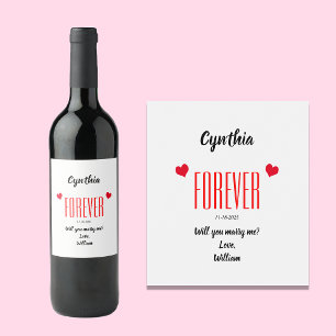 Étiquette Pour Bouteilles De Vin Me Marierez-Vous Éternellement Ensemble de Étiquet