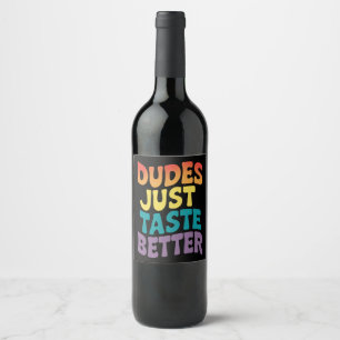 Étiquette Pour Bouteilles De Vin Mecs Ont Juste Meilleur Goût Fierté Gay Vintage