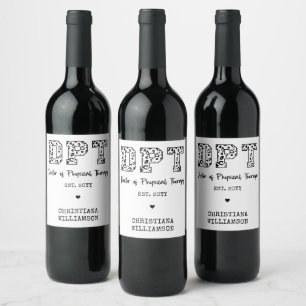 Étiquette Pour Bouteilles De Vin Médecin DPT de physiothérapie