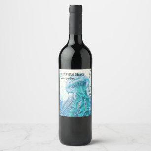 Étiquette Pour Bouteilles De Vin Méduse Captivant Bouteille d'Artsy Grace