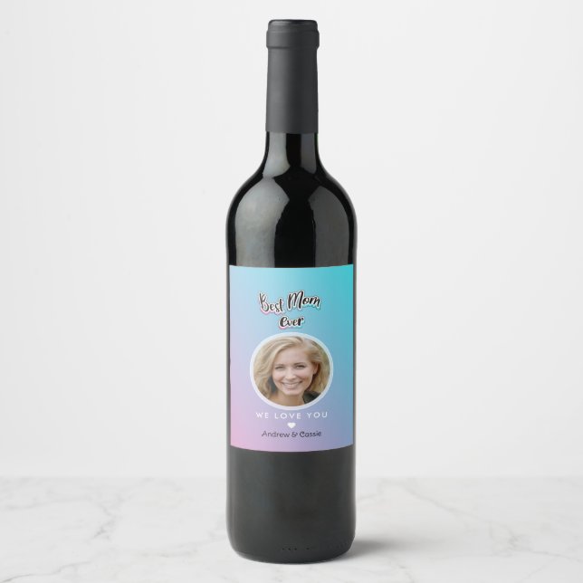 Étiquette Pour Bouteilles De Vin Meilleure maman jamais (Devant)