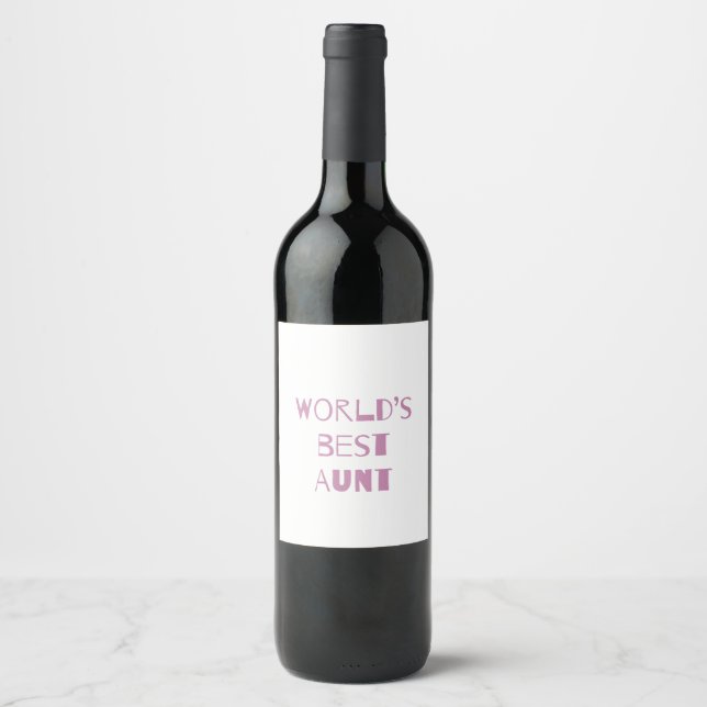 Étiquette Pour Bouteilles De Vin Meilleure Tante du Monde (Devant)