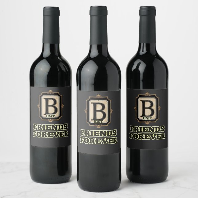 ÉTIQUETTE POUR BOUTEILLES DE VIN MEILLEURES AMIES POUR TOUJOURS (Bouteilles)