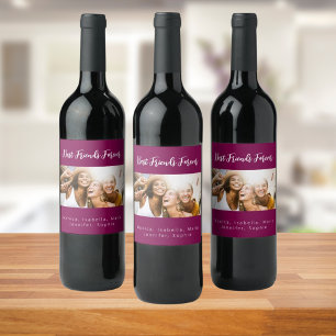 Étiquette Pour Bouteilles De Vin Meilleurs amis pour toujours besties mauve photo