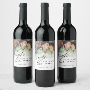 Étiquette Pour Bouteilles De Vin Même amour Nouveau Mariage Date Calligraphie & Pho