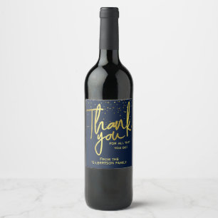 Étiquette Pour Bouteilles De Vin Merci Appréciation Marine Or