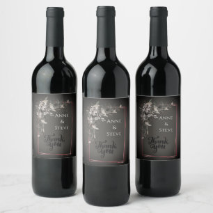 Étiquette Pour Bouteilles De Vin Merci Blank Wreath Flowers Floral Art