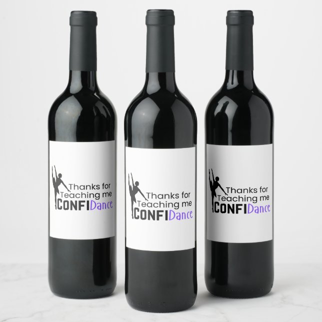 Étiquette Pour Bouteilles De Vin Merci d'enseigner ConfiDance ! (Bouteilles)