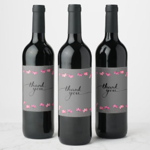 Étiquette Pour Bouteilles De Vin Merci Parti spécial Cadeau Rose Rouge Blanc