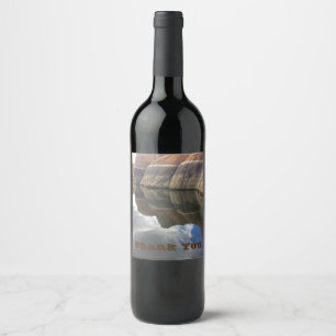Étiquette Pour Bouteilles De Vin Merci Red Rock Réflexion sur l'eau photo Arizona