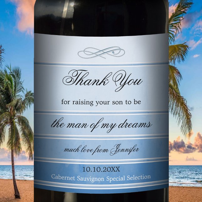 Étiquette Pour Bouteilles De Vin Mère Bleue En Droit Mariage Étiquette Vin (Créateur téléchargé)