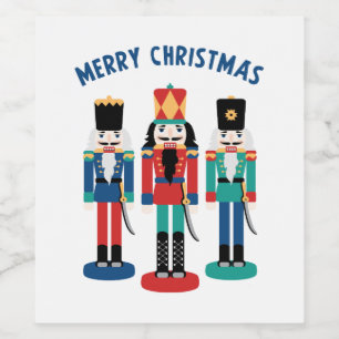 Étiquette Pour Bouteilles De Vin Merry Nutcrackers