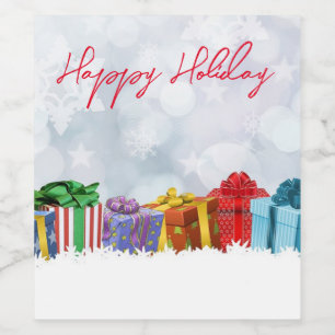 Étiquette Pour Bouteilles De Vin Merveilleux Cadeaux de Noël Arc-en-ciel