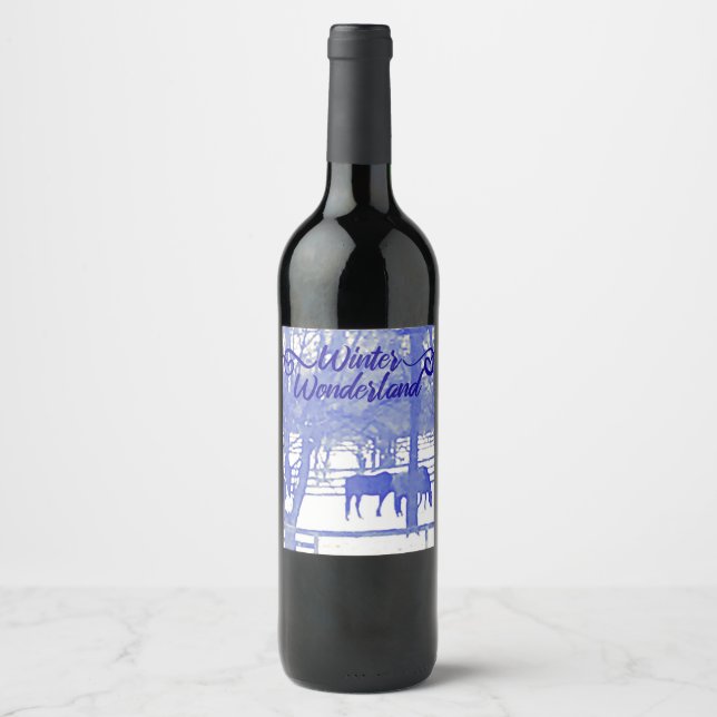 Étiquette Pour Bouteilles De Vin Merveilleux Hiver (Devant)