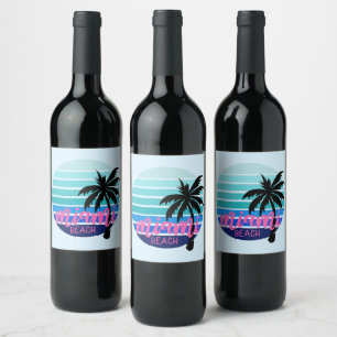 Étiquette Pour Bouteilles De Vin Miami Beach