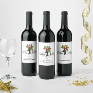 Étiquette Pour Bouteilles De Vin Mignon Joyeux Noël de Pingouin Drôle