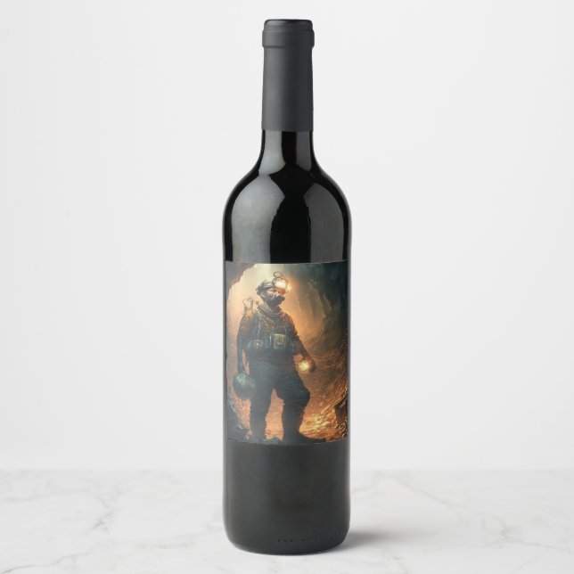Étiquette Pour Bouteilles De Vin Mines dangereuses (Devant)
