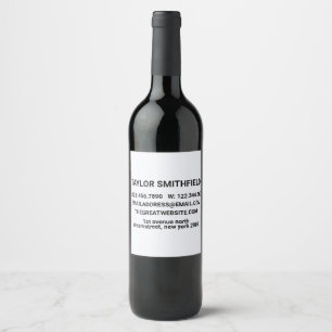 Étiquette Pour Bouteilles De Vin Minimal Bold Moderne