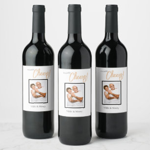 Étiquette Pour Bouteilles De Vin Minimaliste Élégant Simple Personnalisé Fiançaille