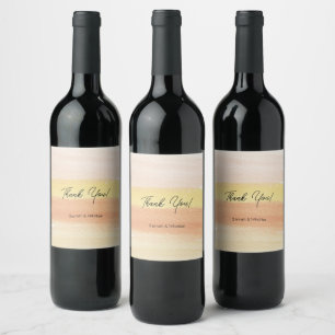 Étiquette Pour Bouteilles De Vin Minimaliste Monogrammé en Aquarelle Terracotta