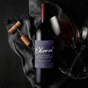 Étiquette Pour Bouteilles De Vin Minuit Indigo Romance Satiny Grunge Favor