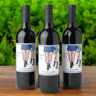 Étiquette Pour Bouteilles De Vin Mode Couple Rouge Homard Douche Mariage Faveurs