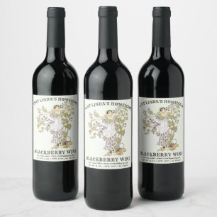 Étiquette Pour Bouteilles De Vin Modèle Blackberry fait maison Art nouveau