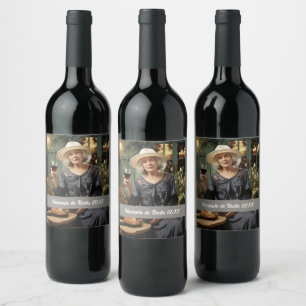 Étiquette Pour Bouteilles De Vin Modèle de photo personnalisé