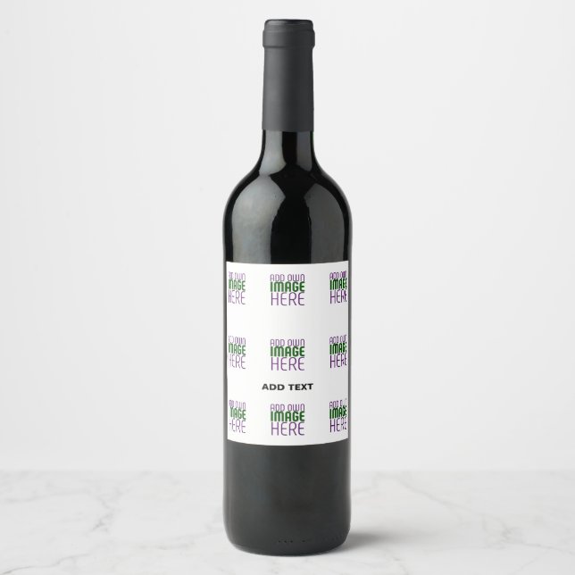 ÉTIQUETTE POUR BOUTEILLES DE VIN MODELE DE TEXTE D'IMAGE BLANC SIMPLE ÉDITABLE MODE (Devant)