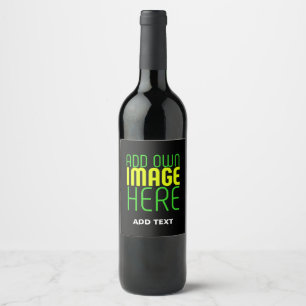ÉTIQUETTE POUR BOUTEILLES DE VIN MODELE DE TEXTE D'IMAGE NOIRE SIMPLE ET MODIFIABLE