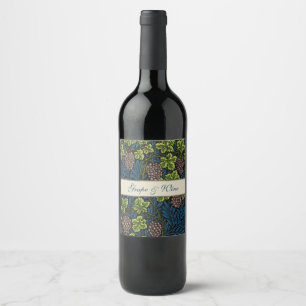 Étiquette Pour Bouteilles De Vin Modèle de vigne de raisin noir sans couture de Wil