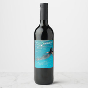Étiquette Pour Bouteilles De Vin Modèle féminin natation Thunder_Cove
