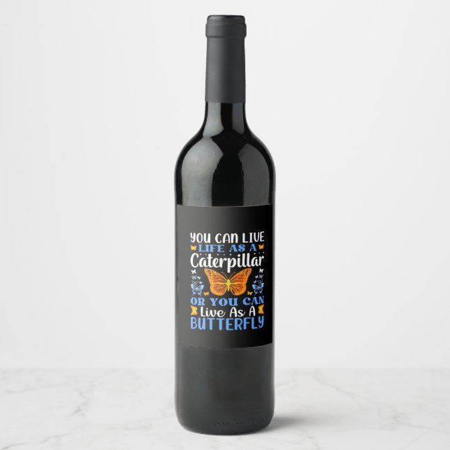 Étiquette Pour Bouteilles De Vin modèle-papillon (Devant)