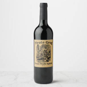 Étiquette Pour Bouteilles De Vin Modèle vintage Pirate Grog