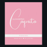 Étiquette Pour Bouteilles De Vin Modern Coquito Food and Beverage Label Set<br><div class="desc">Modern typography pink coquito label.</div>