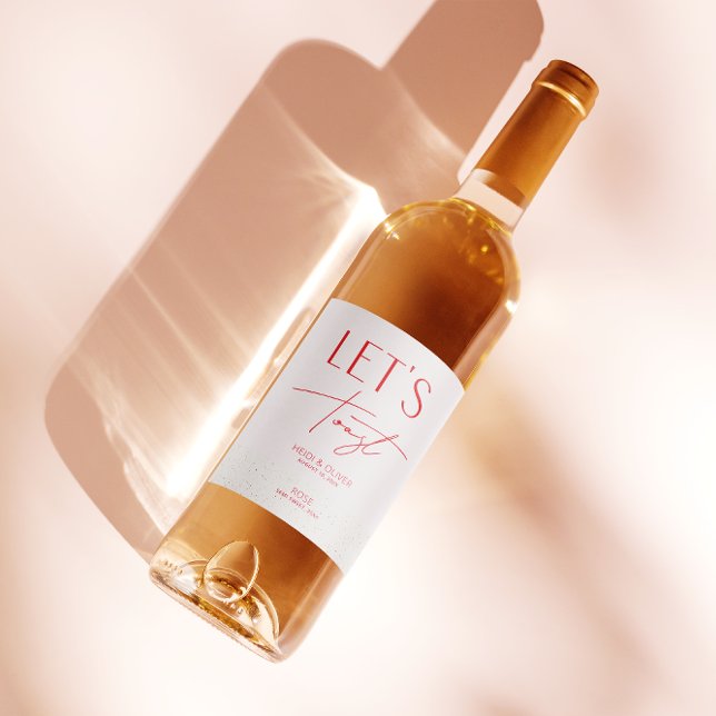 Étiquette Pour Bouteilles De Vin Moderne Blush rose Mariage personnalisé Vin boutei (Créateur téléchargé)