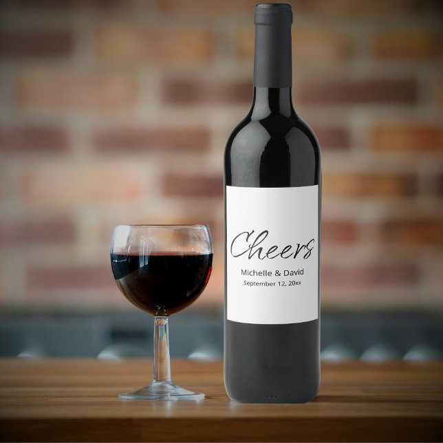 Étiquette Pour Bouteilles De Vin Moderne Elegant Simple Boho Mariage (Créateur téléchargé)